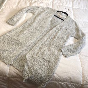 Ankle duster fuzzy cardigan